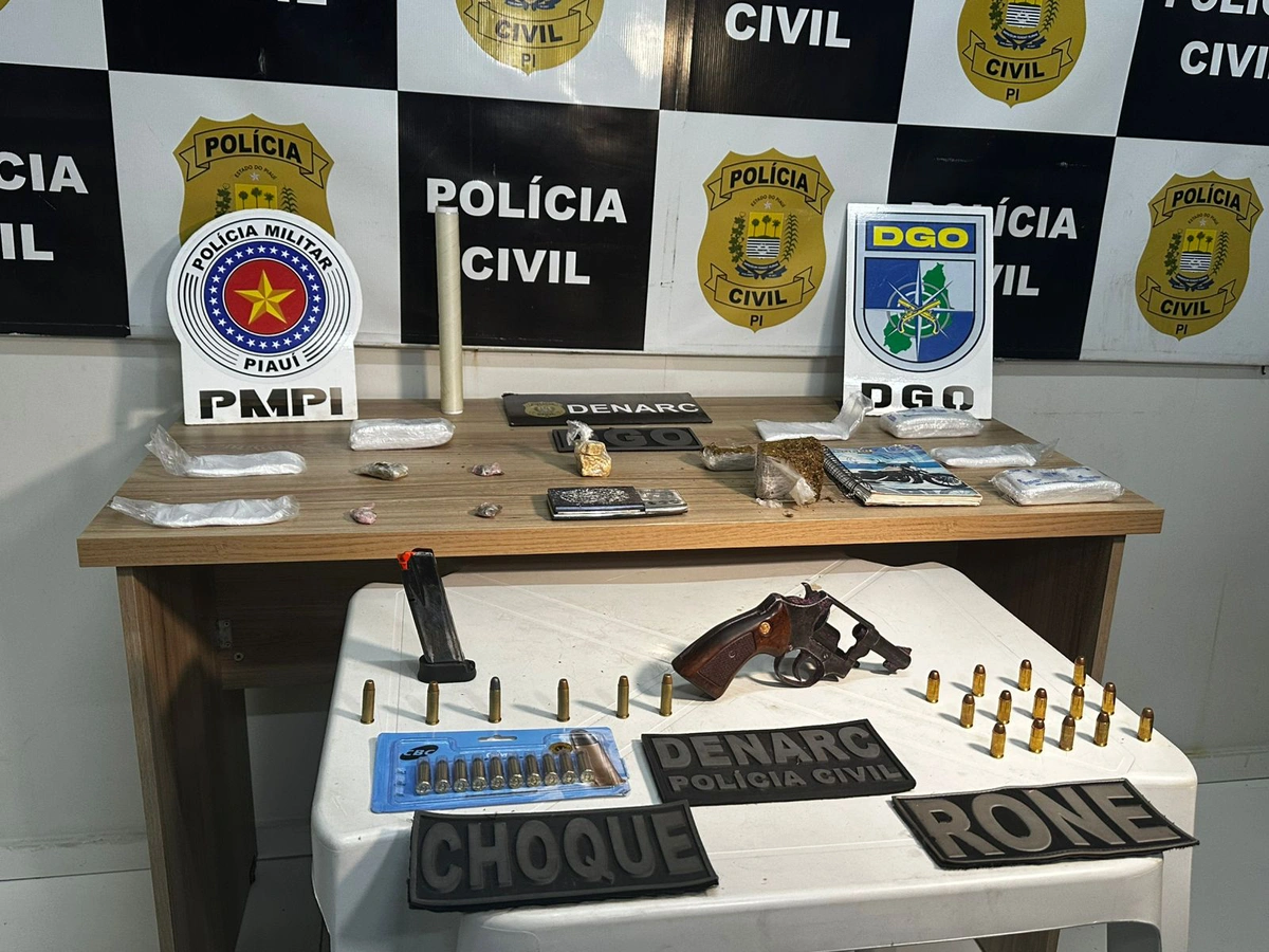 Material apreendido durante ação policial