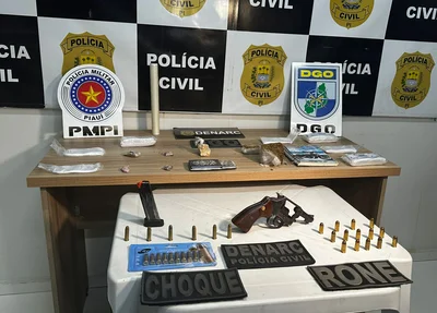 Material apreendido durante ação policial