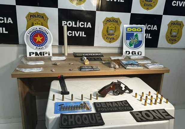 Material apreendido durante ação policial