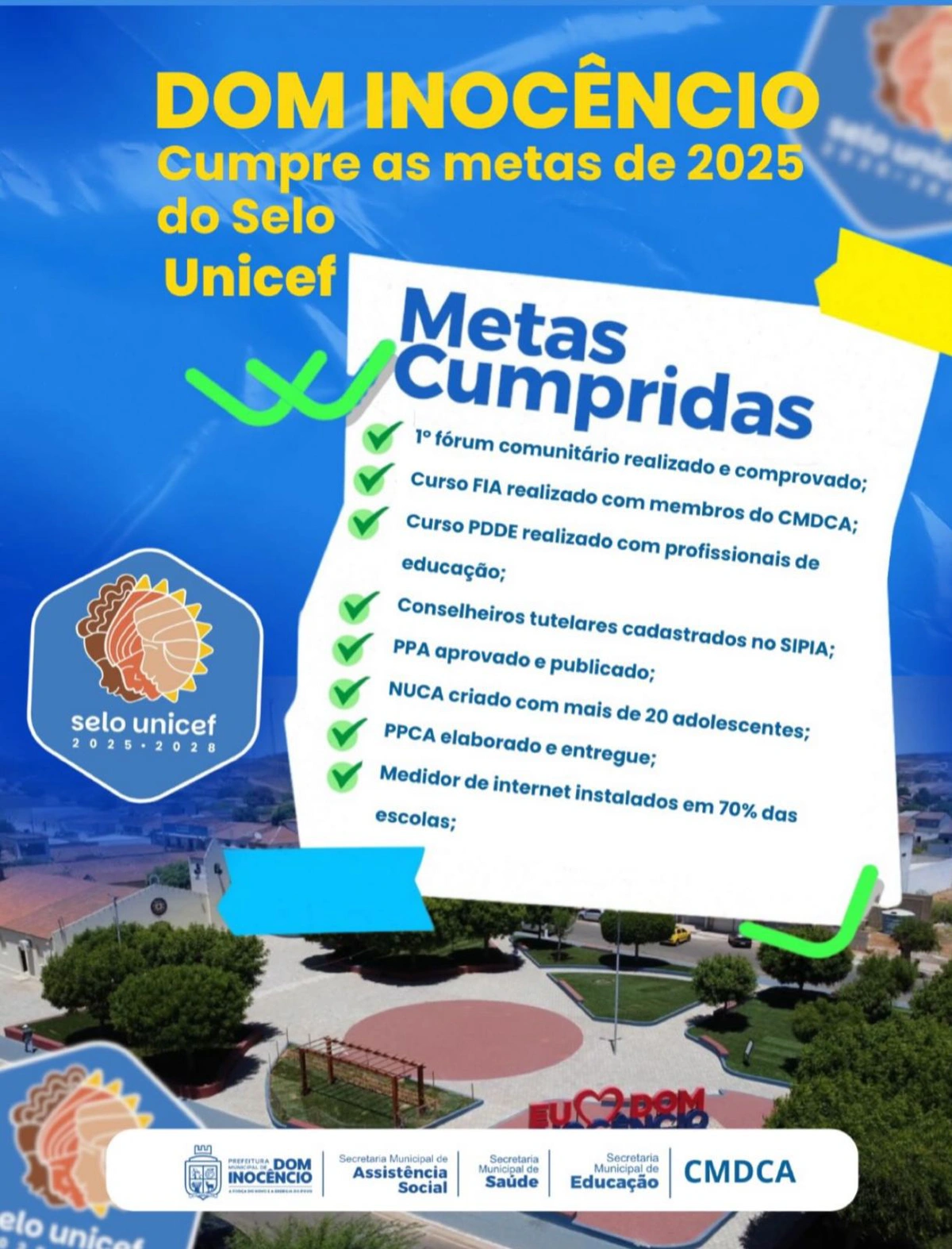 Metas de 2025 do Selo Unicef