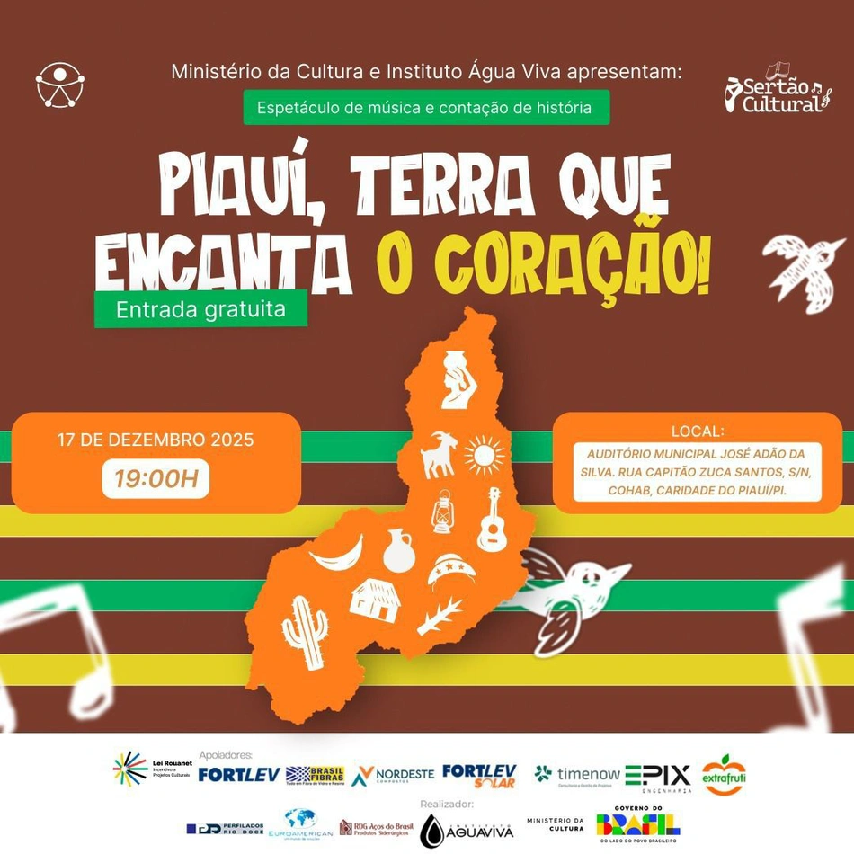 Ministério da Cultura e Instituto Água Viva celebram a cultura nordestina em Caridade do Piauí