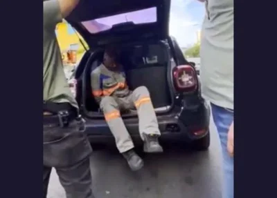 Momento da prisão do funcionário da Enel