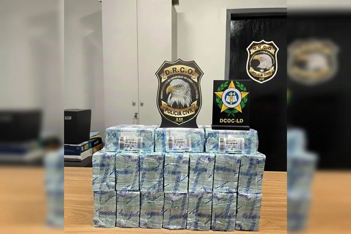 Montante apreendido durante a ação.