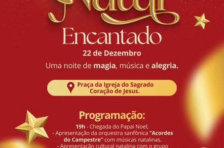 Natal Encantado leva magia, música e diversão para Dom Inocêncio nesta segunda-feira