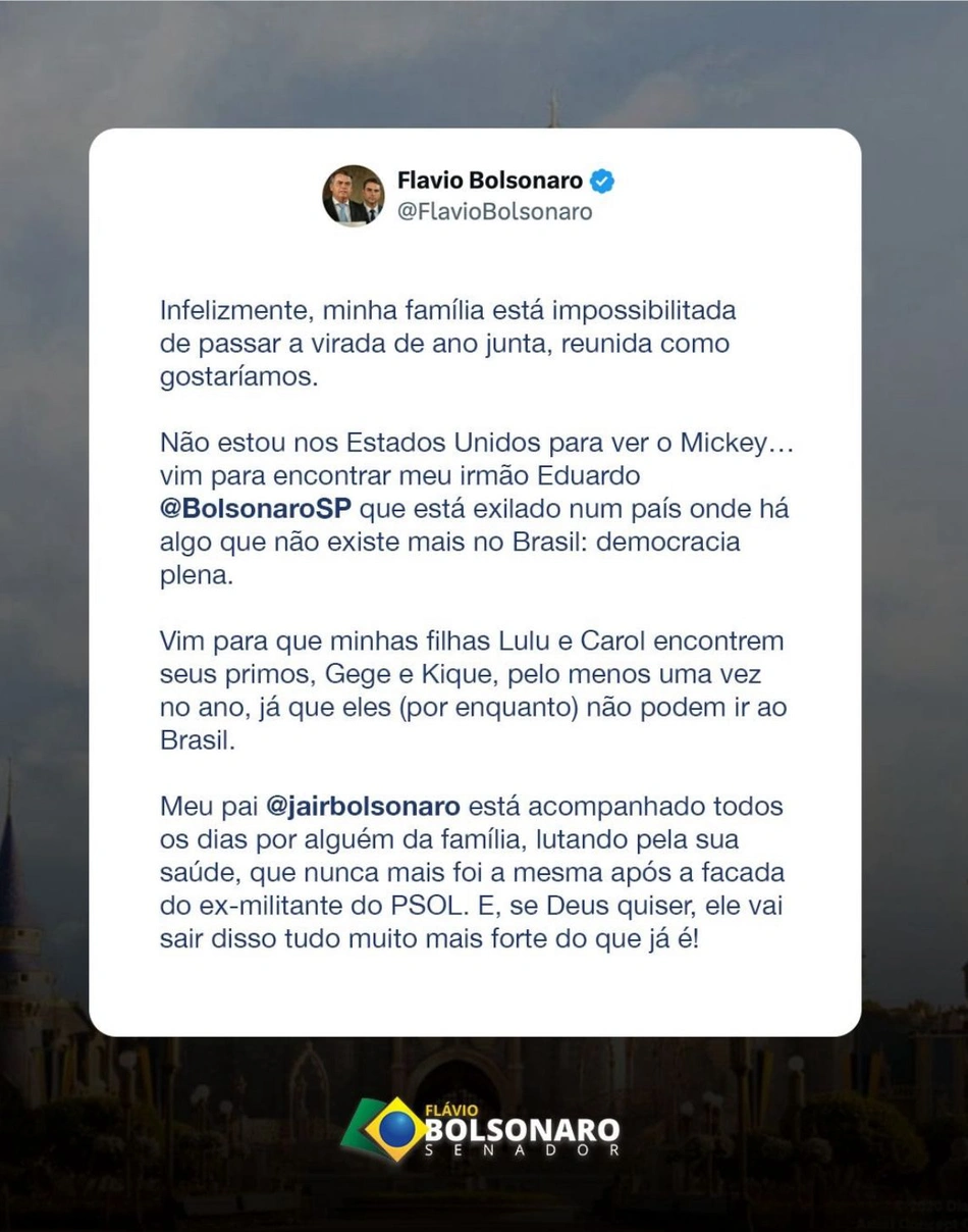Nota de Flávio Bolsonaro