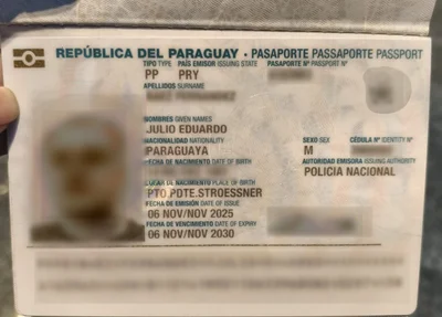 Passaporte usado por Silvinei Vasques