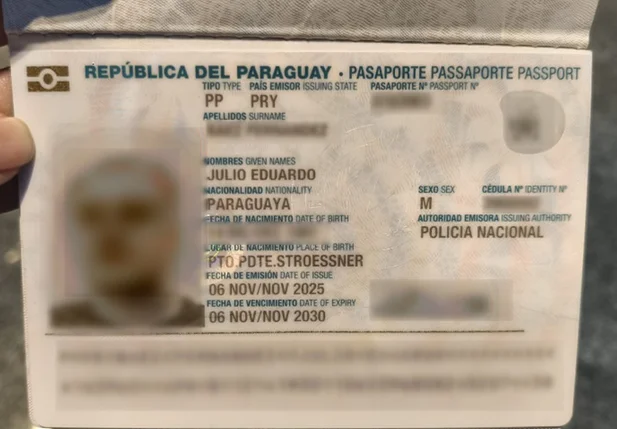 Passaporte usado por Silvinei Vasques