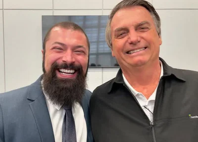 Paulo Bilynskyj (PL-SP) e o ex-presidente Jair Bolsonaro