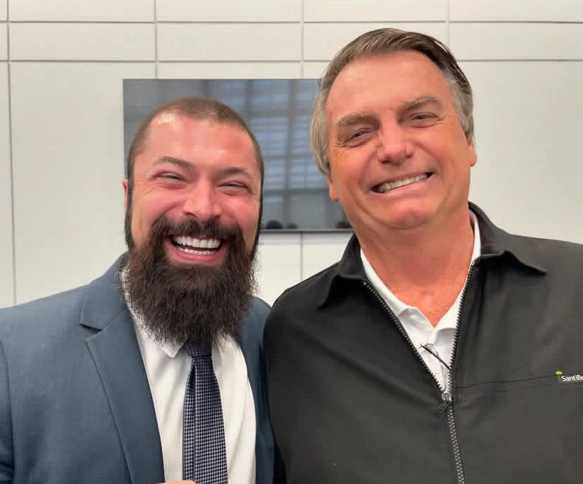 Paulo Bilynskyj (PL-SP) e o ex-presidente Jair Bolsonaro