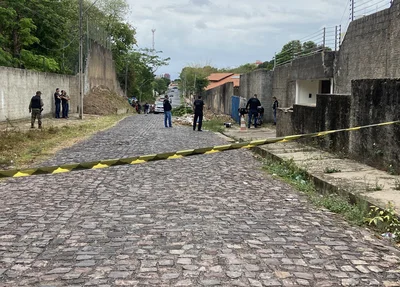 Polícia no local do crime
