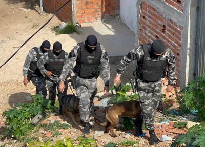 Policiais durante deflagração de operação