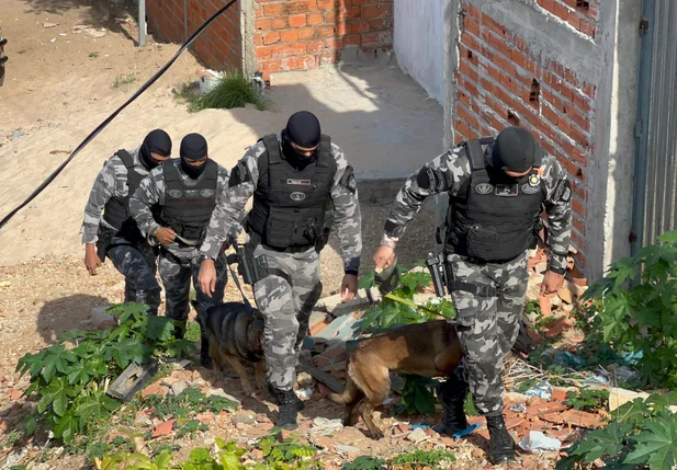 Policiais durante deflagração de operação