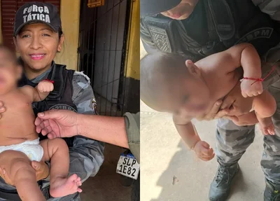 Policial militar salvou bebê engasgado