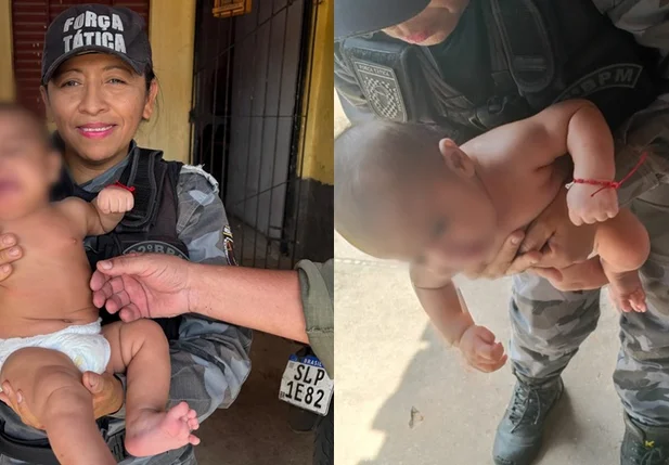 Policial militar salvou bebê engasgado
