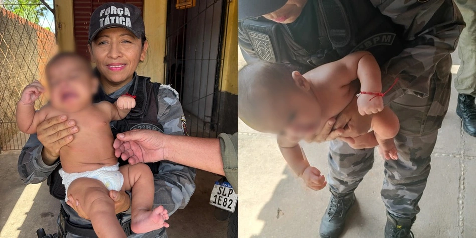 Policial militar salvou bebê engasgado
