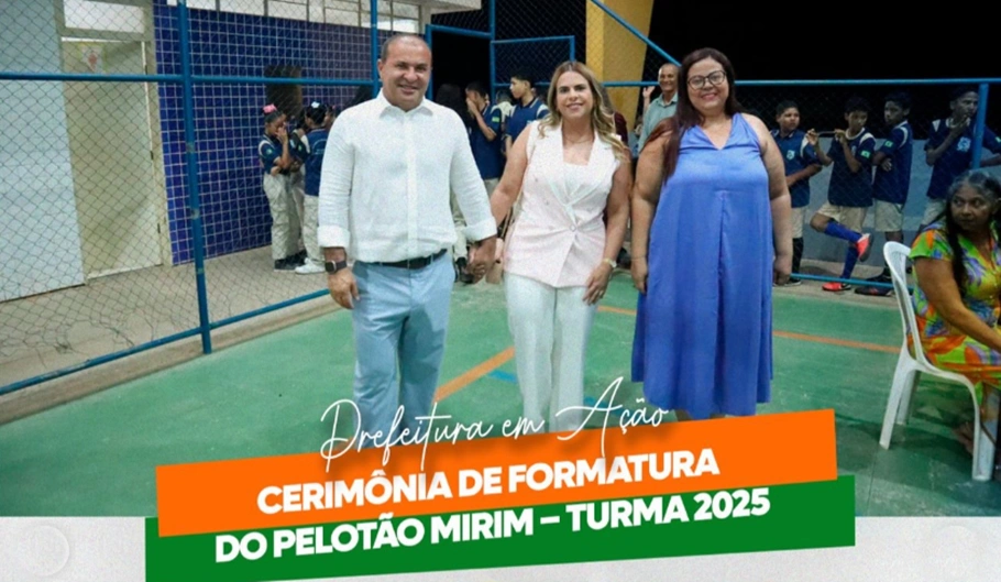 Prefeito Adelmo da Cincal participou da formatura do Pelotão Mirim