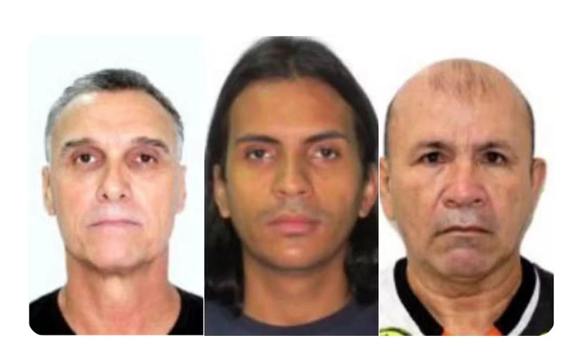Presos identificados por Armando Palla Júnior, Rychael Castro Gonçalves e João Heriberto Ferreira dos Santos