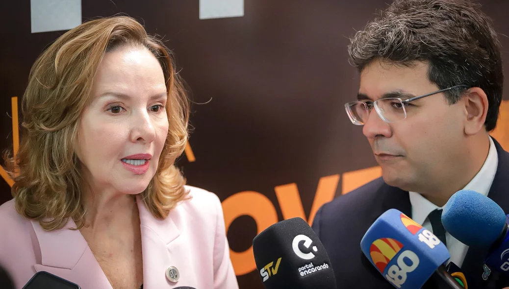 Procuradora Cláudia Seabra e o governador Rafael Fonteles