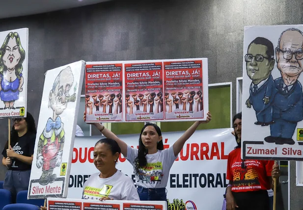 Professores protestaram contra o projeto na Câmara de Teresina