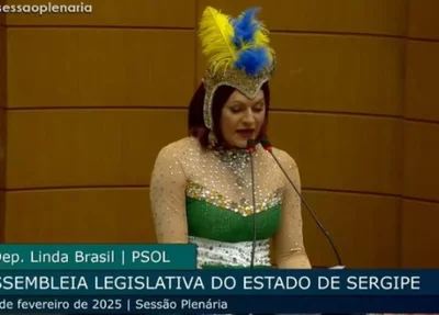 Deputada participa de sessão plenária fantasiada para Carnaval