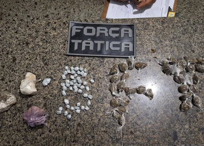 Foram encontradas porções de substâncias análogas a crack e maconha