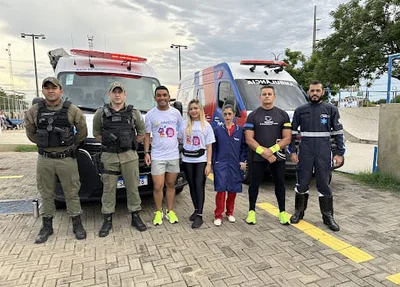 Ginástica na Praça conta com apoio da segurança e profissionais da saúde.