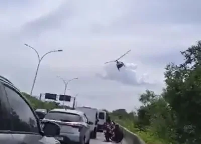 Helicóptero da polícia no Rio de Janeiro