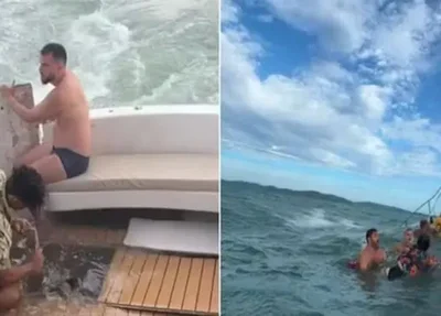 Lancha que levava 18 turistas afunda em Búzios; veja imagens