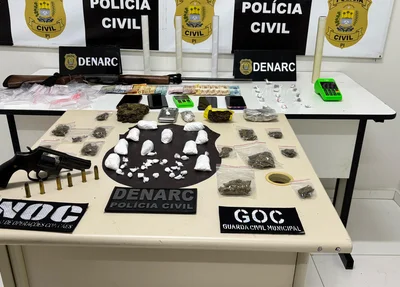 Material apreendido na operação Denarc 19/2025