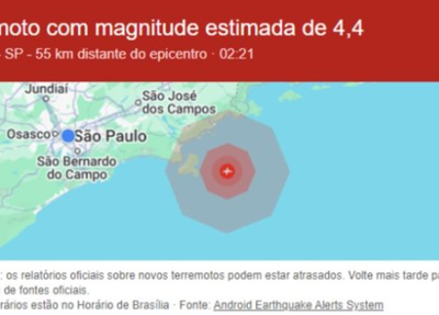 Moradores de SP e RJ recebem alerta de terremoto