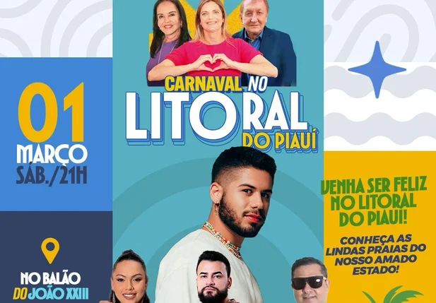 Programação do Carnaval no Litoral do Piauí para este sábado