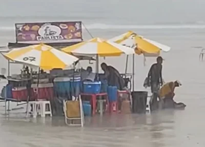 Raio caiu em uma praia no interior de São Paulo