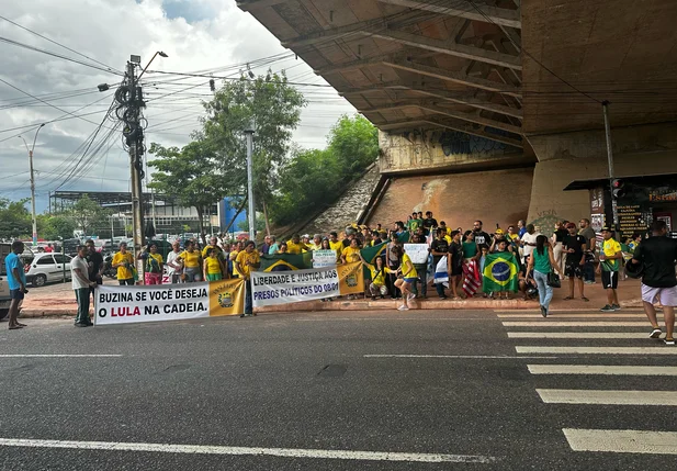 Apoiadores de Bolsonaro presentes na manifestação