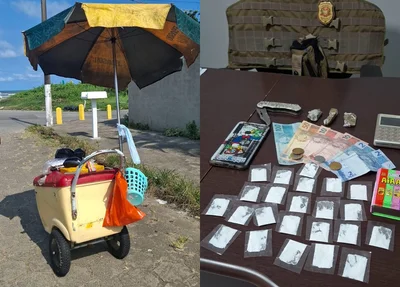 Carrinho de sorvete utilizado por acusado de tráfico de drogas