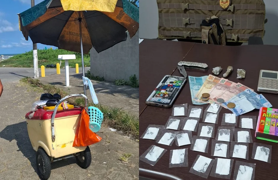 Carrinho de sorvete utilizado por acusado de tráfico de drogas