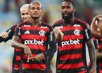Comemoração de Wesley, autor do gol que abriu o placar no Fla-Flu
