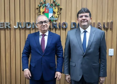 Desembargador Aderson Nogueira e o governador Rafael Fonteles