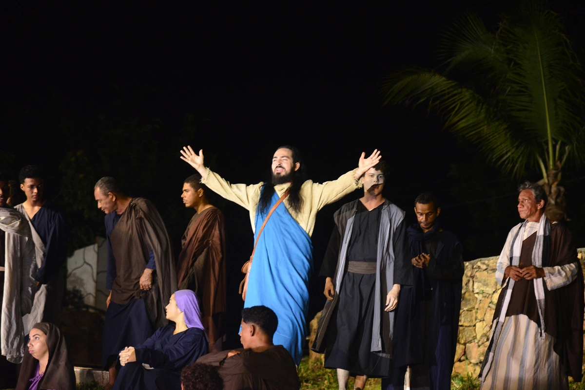 Ensaios para o espetáculo Paixão de Cristo em 2025