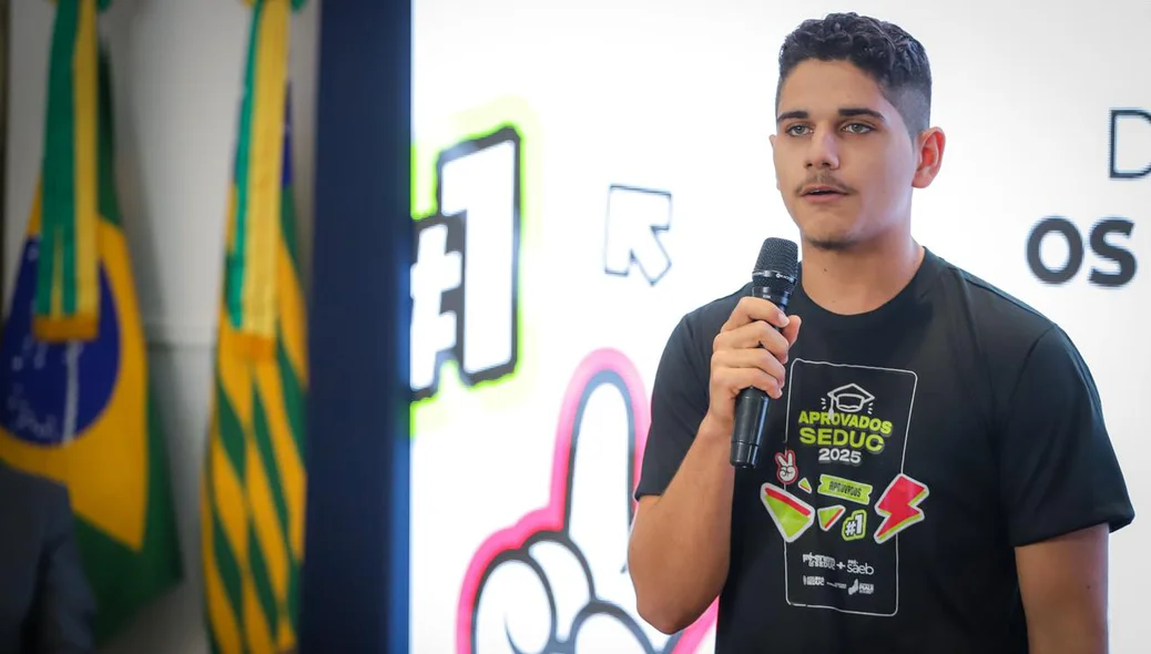 Estudante premiado no evento