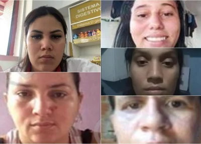 Grupo de cinco mulheres presas pela Polícia Civil do Piauí no Mato Grosso