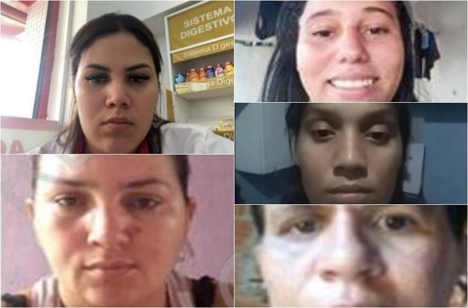 Grupo de cinco mulheres presas pela Polícia Civil do Piauí no Mato Grosso