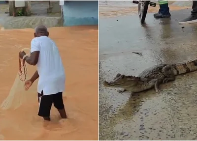 Homem pescou peixes na avenida
