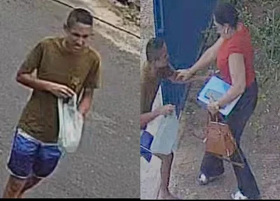 Momento em que professora é atacada por homem