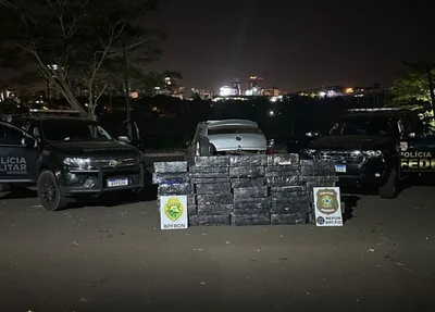 PF e PM apreendem mais de 600kg de maconha em Foz do Iguaçu