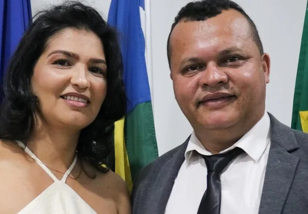 Prefeito de Guaribas, Joercio Andrade, e a esposa, Oselia Correia da Silva
