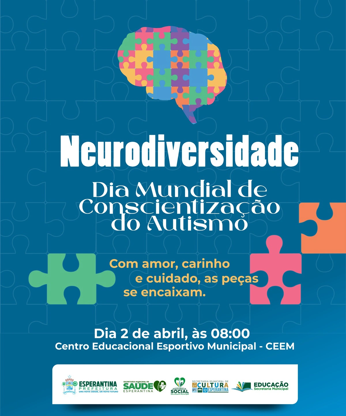 Prefeitura de Esperantina organiza evento em alusão do Dia Mundial de Conscientização do Autismo