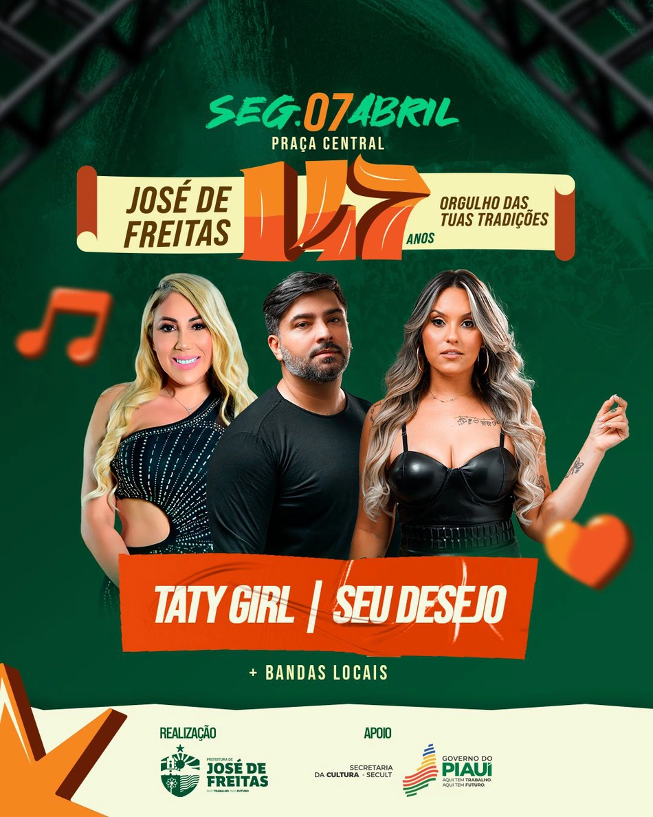 Programação do aniversário de 147 anos de José de Freitas