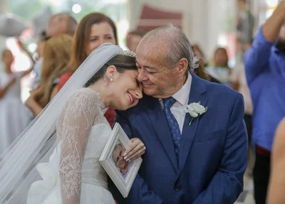 Sílvio Mendes acompanhou Cristina durante o casamento