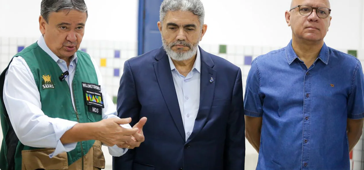 Wellington Dias, secretário Antônio Luiz e deputado Franzé Silva