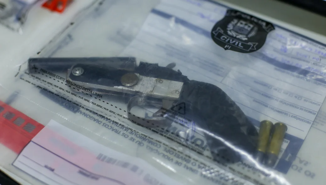 Arma de fogo apreendida pelo DENARC